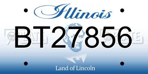 BT27856 Illinois License Plate