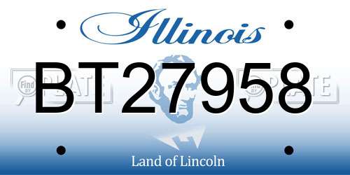 BT27958 Illinois License Plate