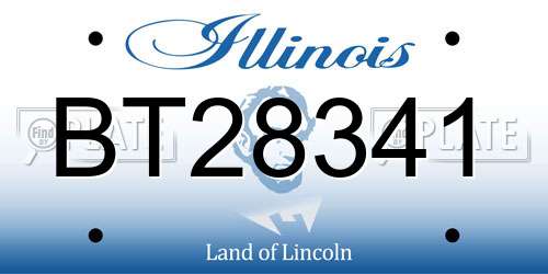 BT28341 Illinois License Plate