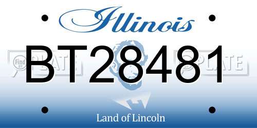 BT28481 Illinois License Plate