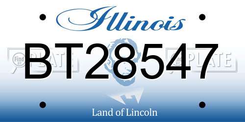 BT28547 Illinois License Plate
