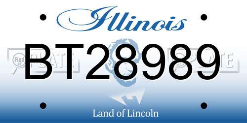 BT28989 Illinois License Plate