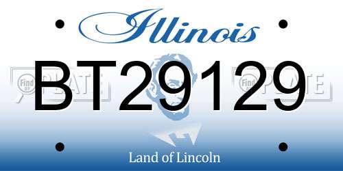 BT29129 Illinois License Plate