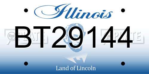 BT29144 Illinois License Plate