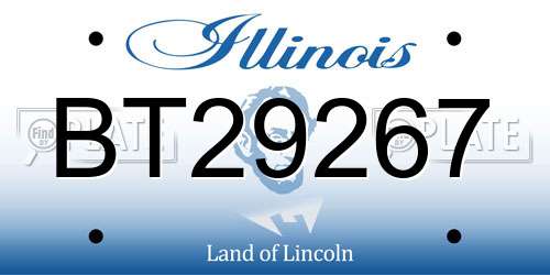 BT29267 Illinois License Plate