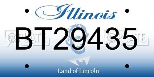 BT29435 Illinois License Plate