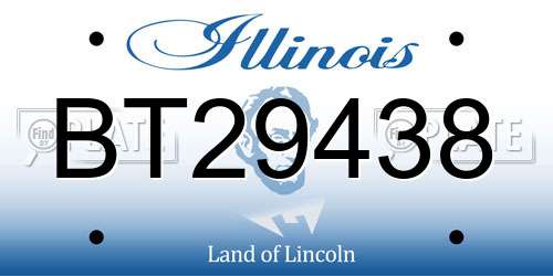 BT29438 Illinois License Plate