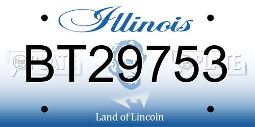 BT29753 Illinois License Plate