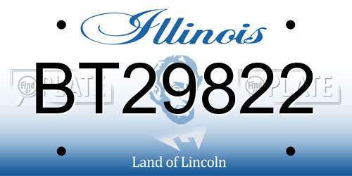 BT29822 Illinois License Plate