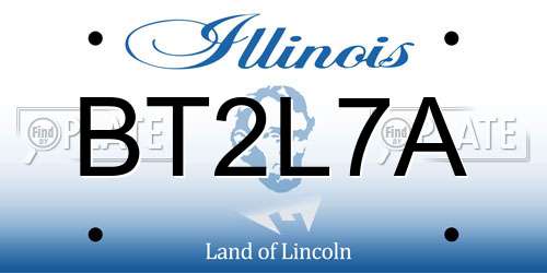 BT2L7A Illinois License Plate