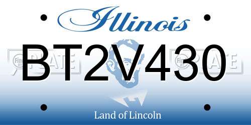 BT2V430 Illinois License Plate
