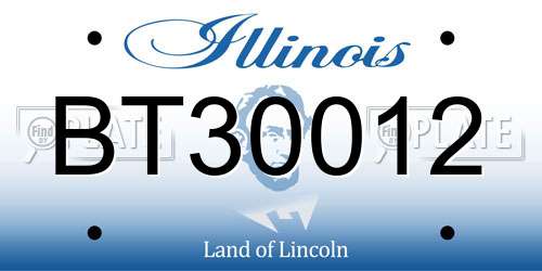 BT30012 Illinois License Plate