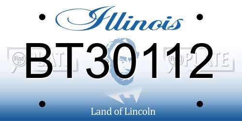 BT30112 Illinois License Plate