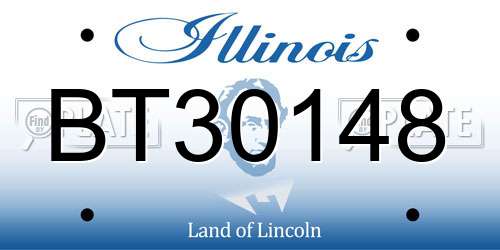 BT30148 Illinois License Plate