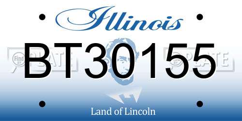 BT30155 Illinois License Plate