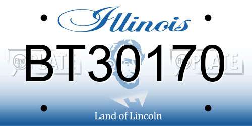 BT30170 Illinois License Plate