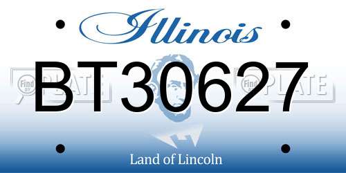 BT30627 Illinois License Plate