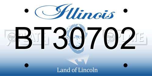 BT30702 Illinois License Plate