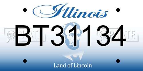 BT31134 Illinois License Plate