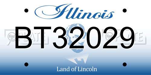 BT32029 Illinois License Plate