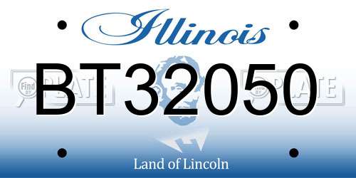 BT32050 Illinois License Plate