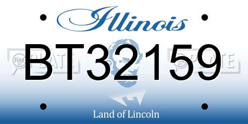 BT32159 Illinois License Plate