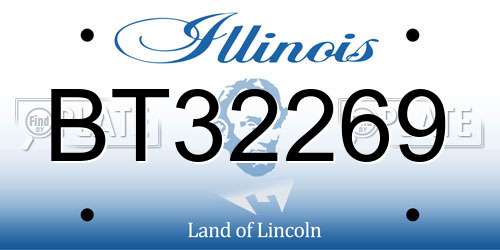 BT32269 Illinois License Plate