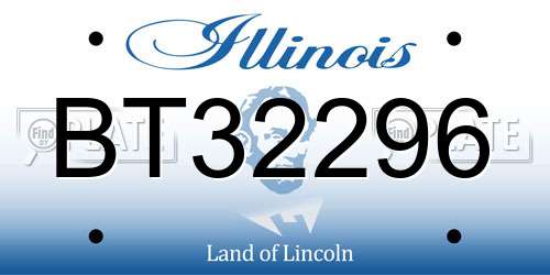 BT32296 Illinois License Plate