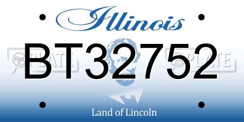 BT32752 Illinois License Plate