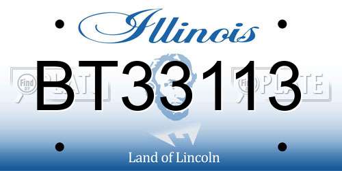 BT33113 Illinois License Plate