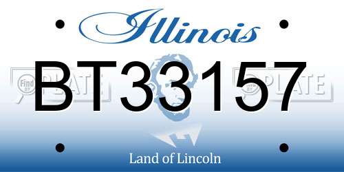 BT33157 Illinois License Plate