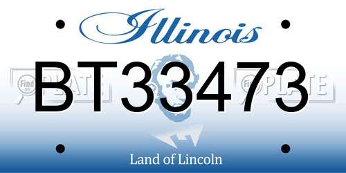 BT33473 Illinois License Plate