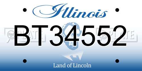BT34552 Illinois License Plate