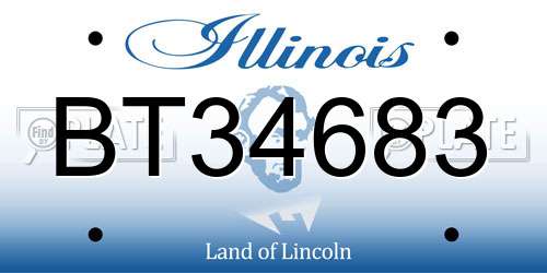 BT34683 Illinois License Plate