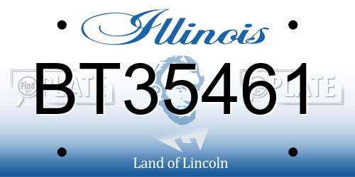 BT35461 Illinois License Plate