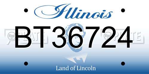 BT36724 Illinois License Plate