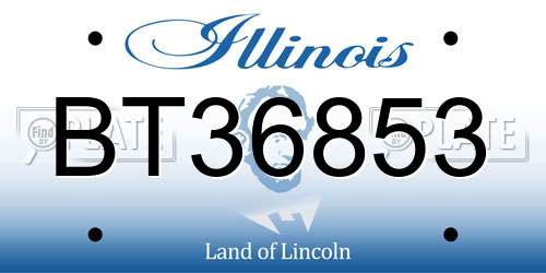 BT36853 Illinois License Plate