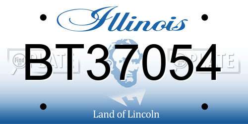 BT37054 Illinois License Plate