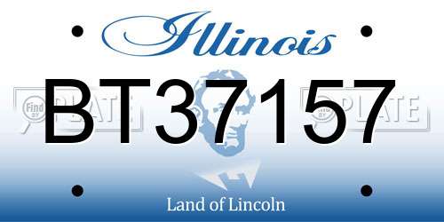 BT37157 Illinois License Plate