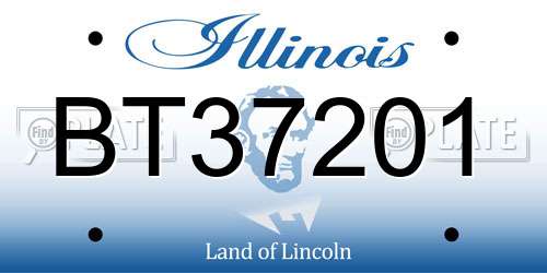 BT37201 Illinois License Plate