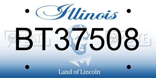 BT37508 Illinois License Plate