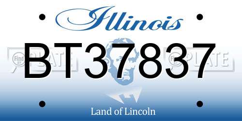 BT37837 Illinois License Plate