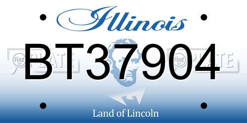 BT37904 Illinois License Plate