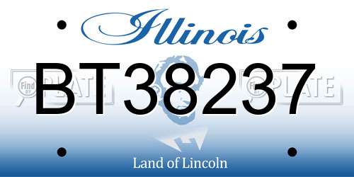 BT38237 Illinois License Plate