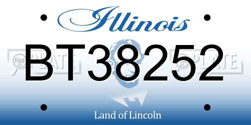 BT38252 Illinois License Plate