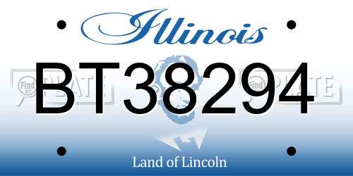 BT38294 Illinois License Plate