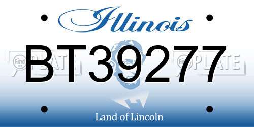 BT39277 Illinois License Plate