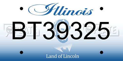 BT39325 Illinois License Plate