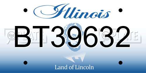 BT39632 Illinois License Plate