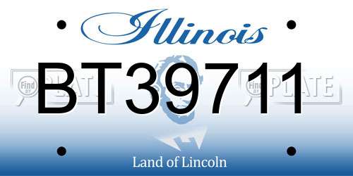 BT39711 Illinois License Plate